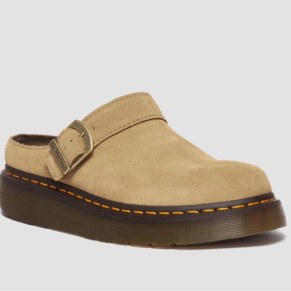 Dr Martens NWT Isham Buckle Oasis Suede Mules in Parchment Desert Oasis Suede - Picture 8 of 9